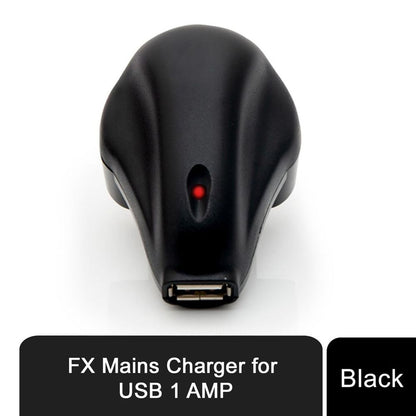 FX 1 AMP Mains Charger for USB with LED Indicator, Black