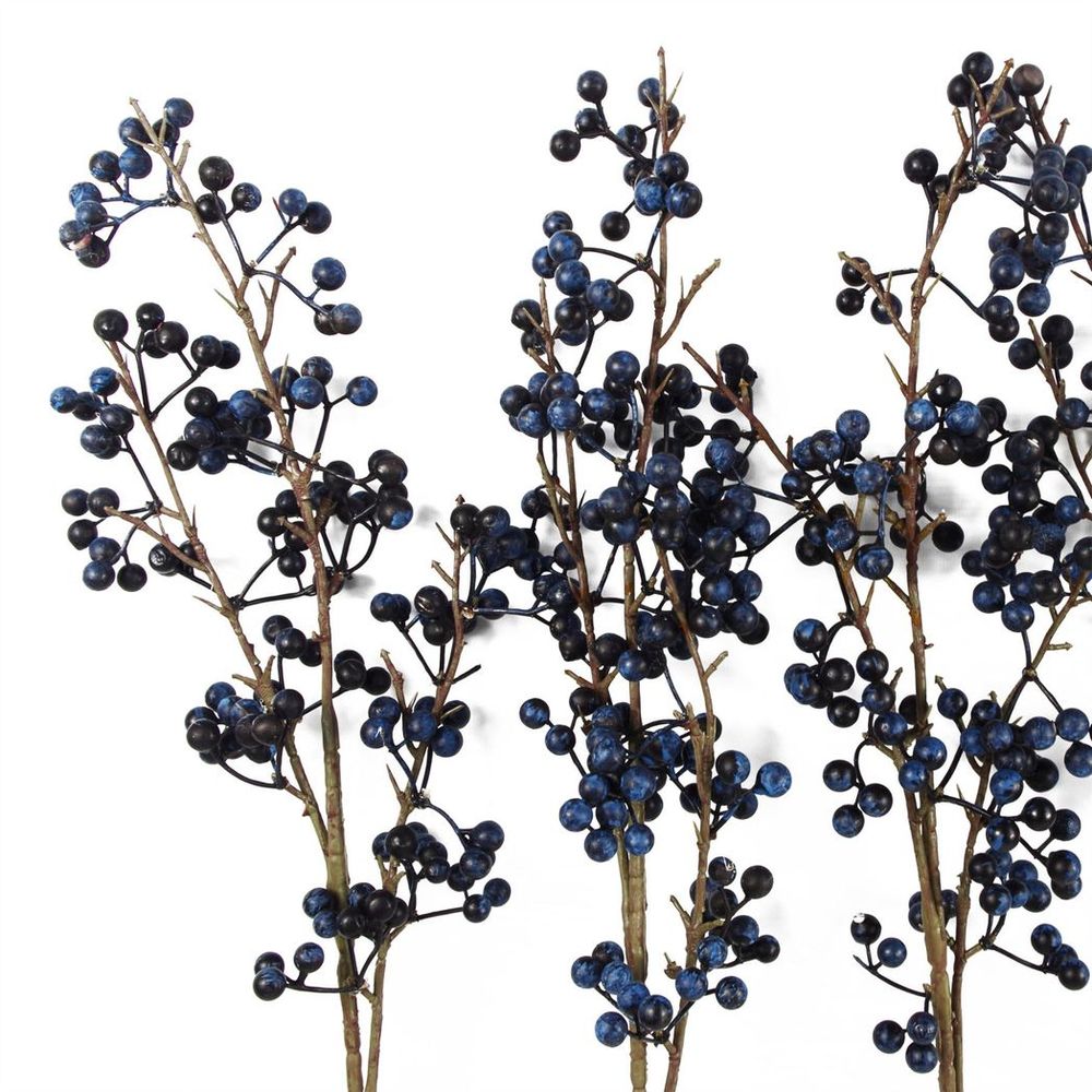 70cm Artificial Blue Christmas Berry Spray