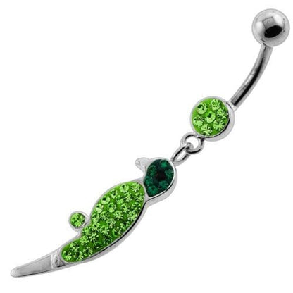 Dangling Multi Jeweled Parrot Navel Belly Button Piercing