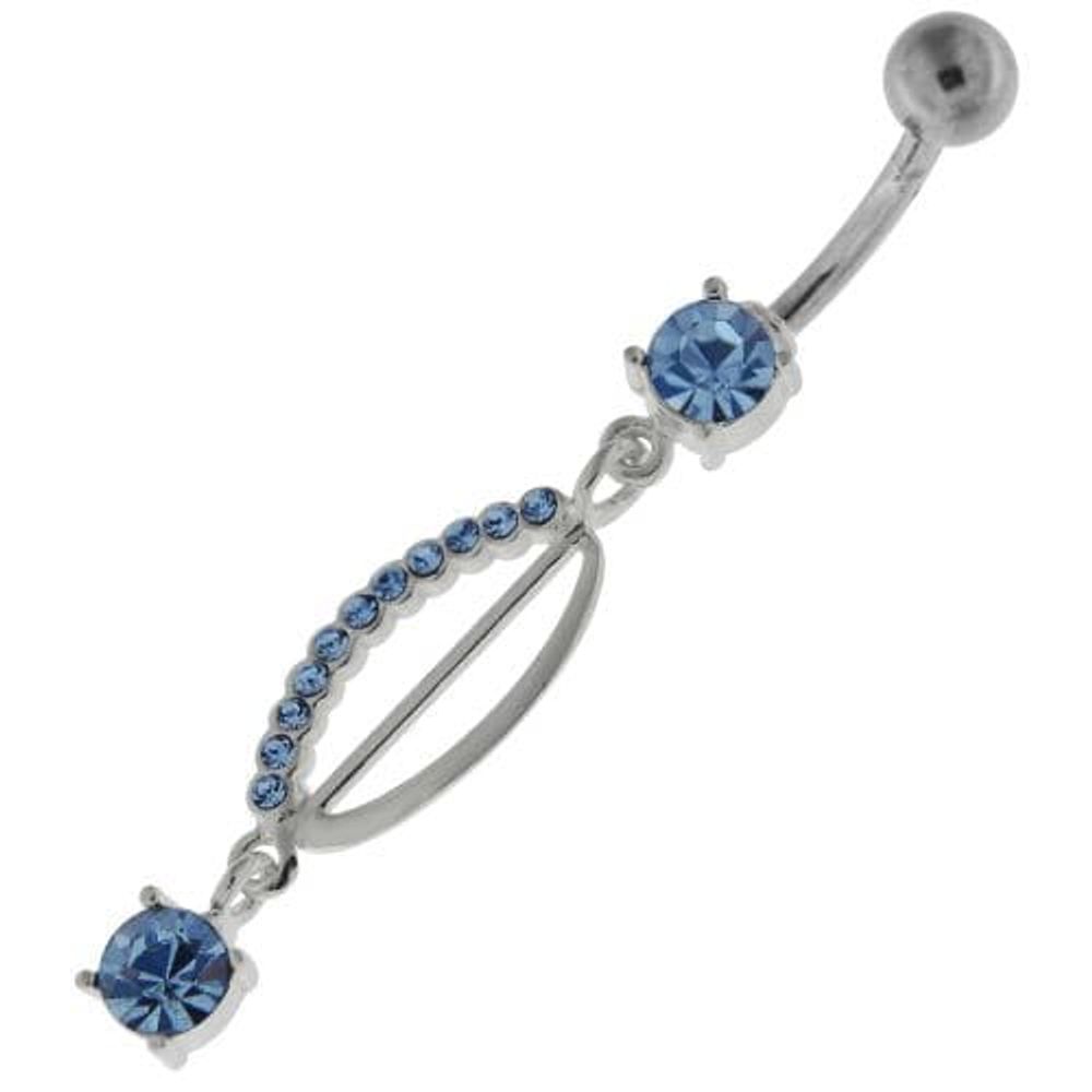 Dangling Jeweled safety Pin Belly Button Bar