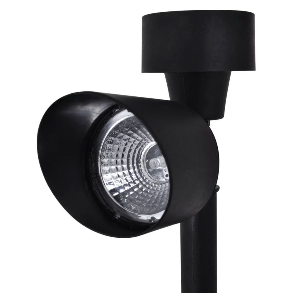 Outdoor Solar Powered LED Spotlight Black 12 pcs