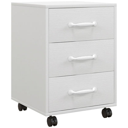 HOMCOM File Cabinet with 3 Drawers, Under Desk Mobile Filing Cabinet