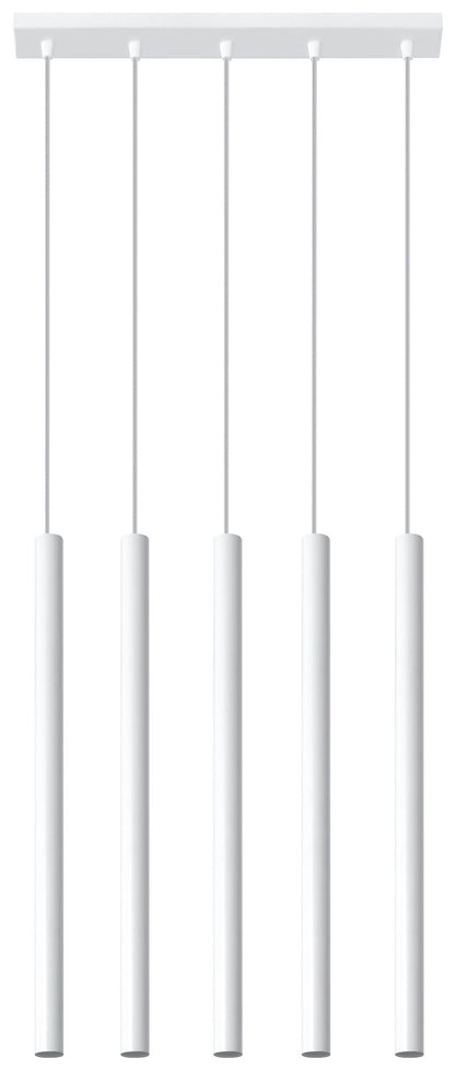 Pendant lamp PASTELO 5 White Round Tube Shape Spot Modern Loft Design LED G9