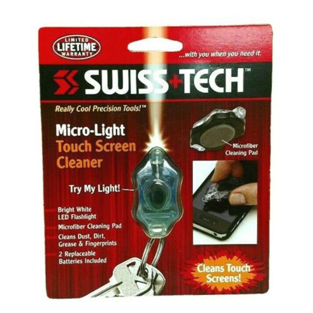 Swiss Tech Micro LED Light Touch Screen Cleaner Cleaning Micro fabric Pad