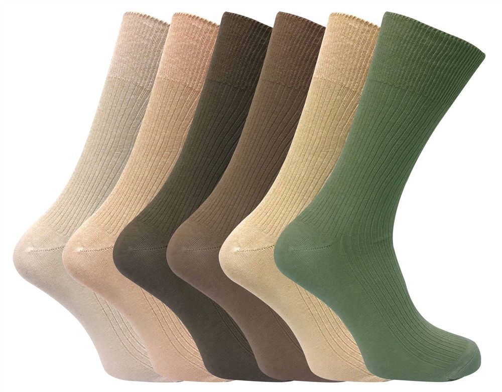 6 Pairs Non Elastic 100% Cotton Socks