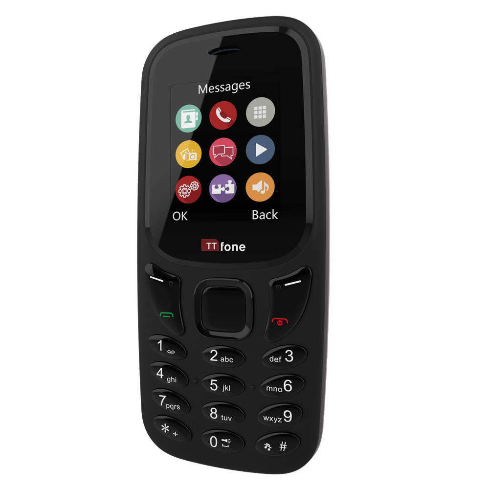 TTfone TT170 Black Dual SIM with Mains Charger, EE Pay As You Go