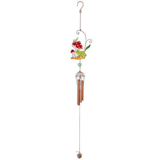 Hand Crafted Metal & Glass Resin Toadstool Windchime