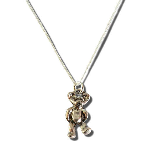 Girls Teddy Silver Necklace