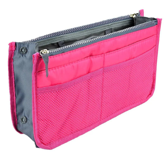 CCA Handbag Organiser Pink Grey Zipper