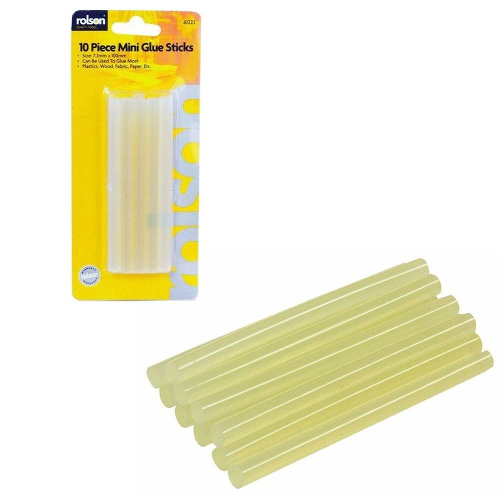 Rolson 10Pcs Mini Glue Sticks - 61222, 72 x 100mm, Great for DIY Jobs