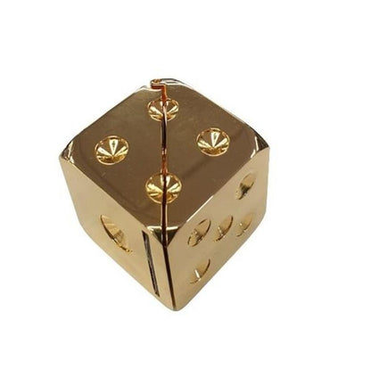 Miniature Clock Gold Dice with photo frame Solid Brass IMP71 - CLEARANCE NEEDS RE-BATTERY