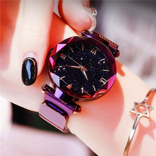 reloj mujer Fashion Starry Sky Women's Watches Magnet Buckle Mesh Belt Diamond Quartz Watch Women Dress Clock relogio feminino