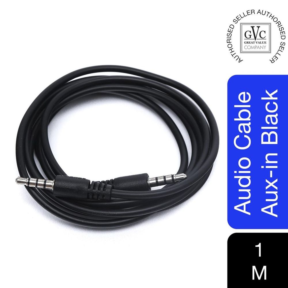 GVC Audio Cable  3.5mm STEREO AUX IN CABLE- 1M – With 2 types of Colour