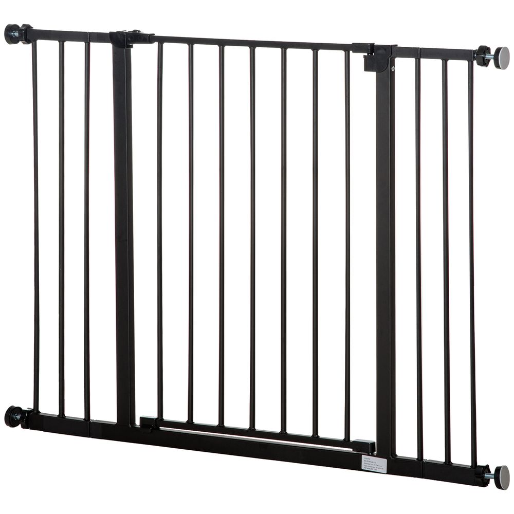 Pressure Fit Dog Gate Pet Barrier for stairs doorway, 76-107cm Width Black