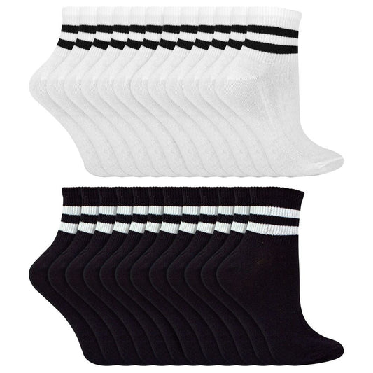 Sock Snob - 12 Pack Stripe Ankle Socks