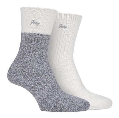 Jeep - 2 Pr Ladies Supersoft Cable Boot Socks