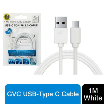 GVC USB to Type C Cable, For Phone & Pad, Charging & Syncing - 1m