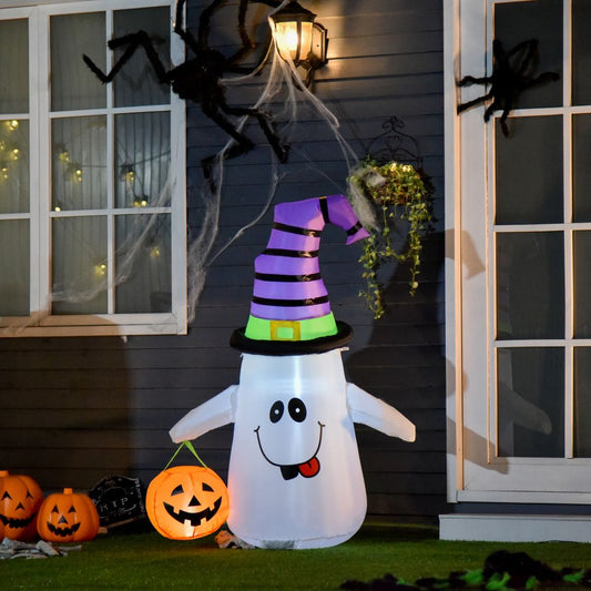 1.2m Witch Ghost Halloween Inflatable LED Pumpkin Lantern  Weather-Resistant