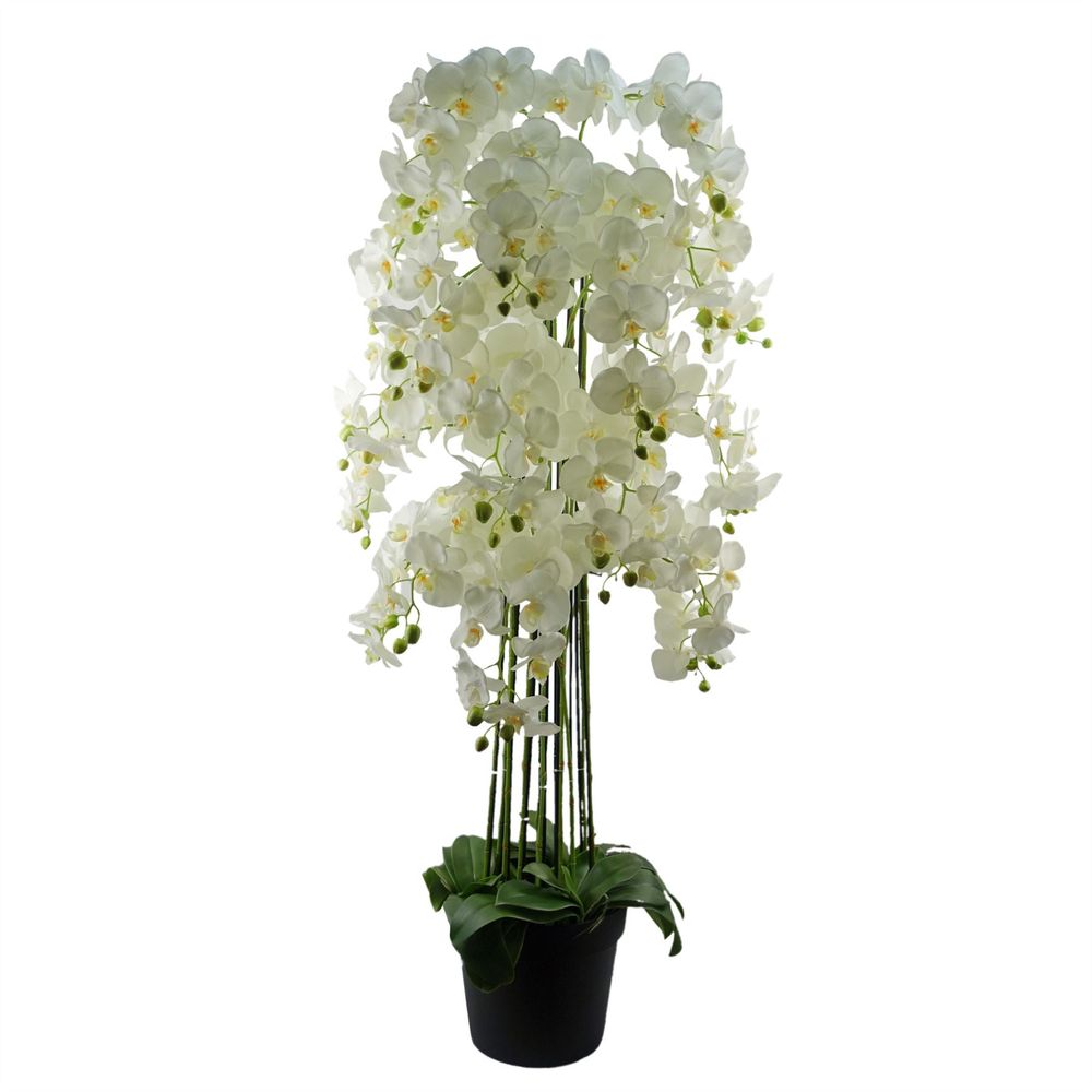 150cm Giant White Orchid Plant Artificial 189 flowers REAL TOUCH