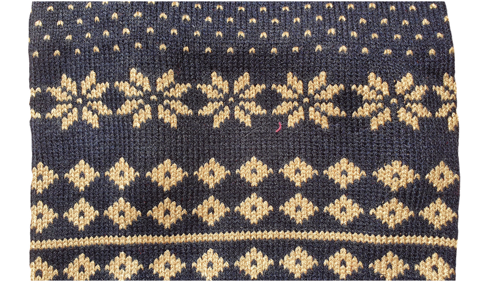 The Bailey Fair Isle - Gold on Blue