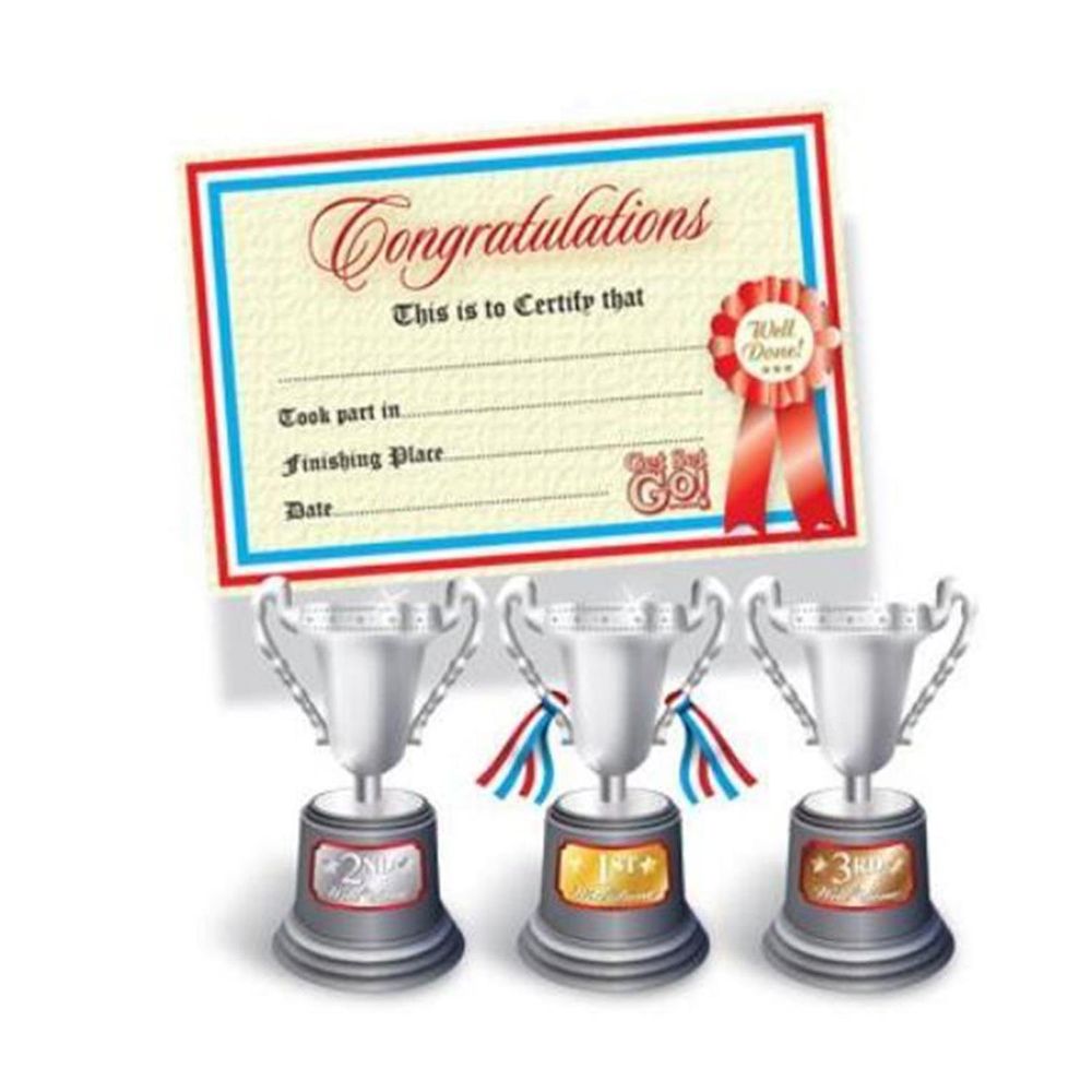 Aquarius Trophies & Certificate Set for Sport Day, Garden Parties & Picnic