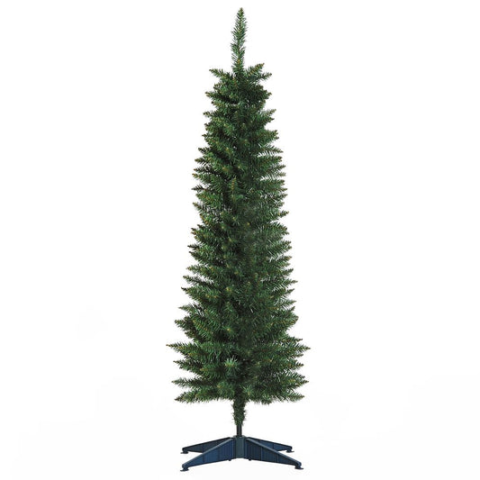 1.5m 5ft Artificial Pine Pencil Slim Christmas Tree 294 Branch Tips with Stand