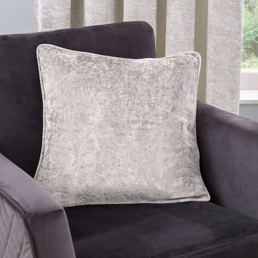 CRUSHED VELVET CUSHION 45CM IVORY