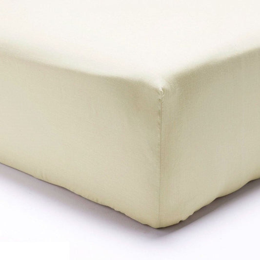 Double-200TC Extra Deep Fitted Bedsheet - Cream