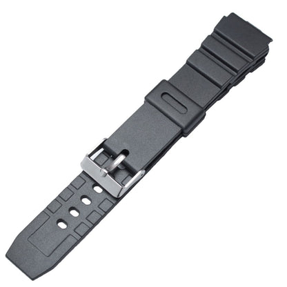 PU Watchband 18mm 20mm 22mm Men Black Sports Diving Watch Strap Silver Stainless Steel Buckle