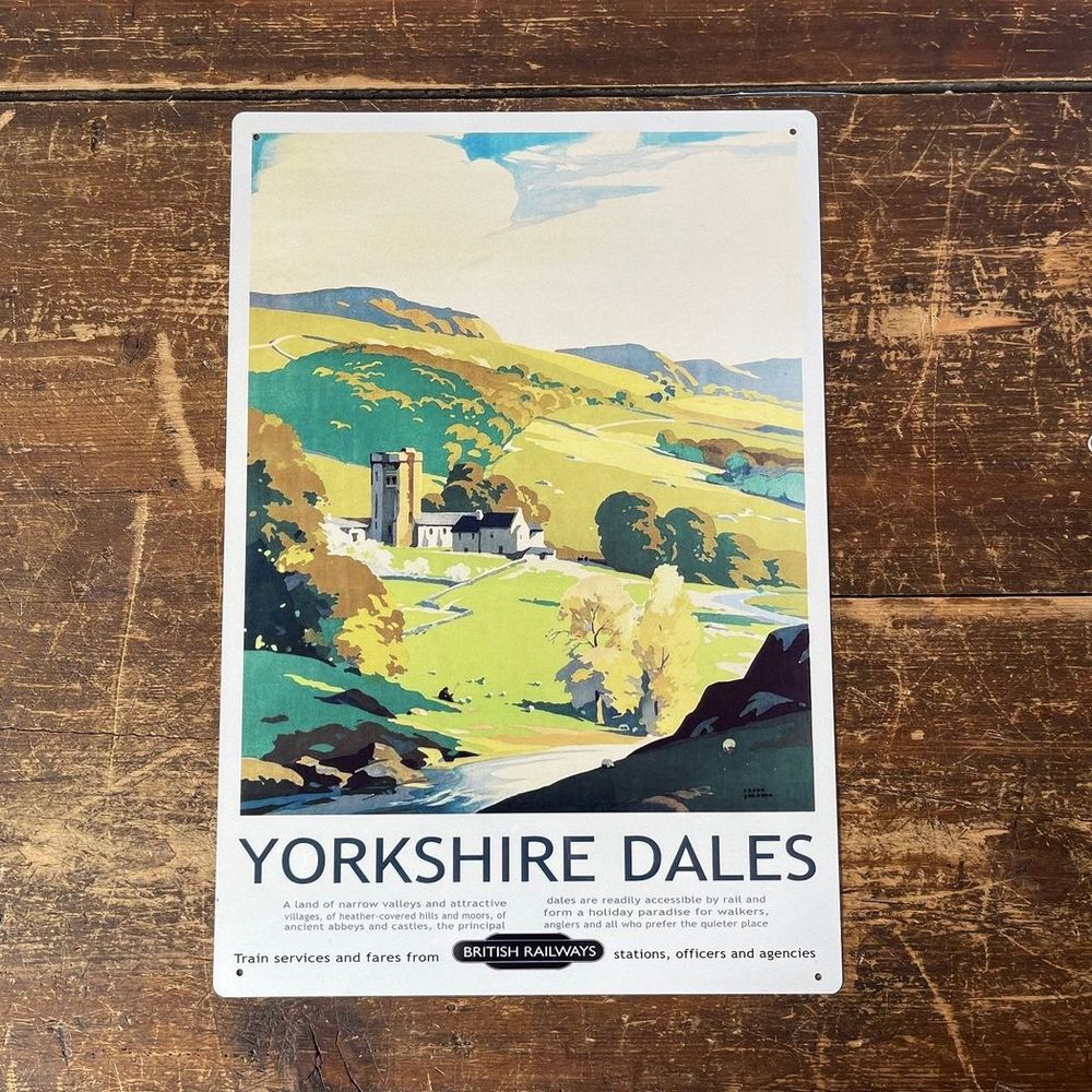 Vintage Metal Sign - British Railways Retro Advertising, Yorkshire Dales