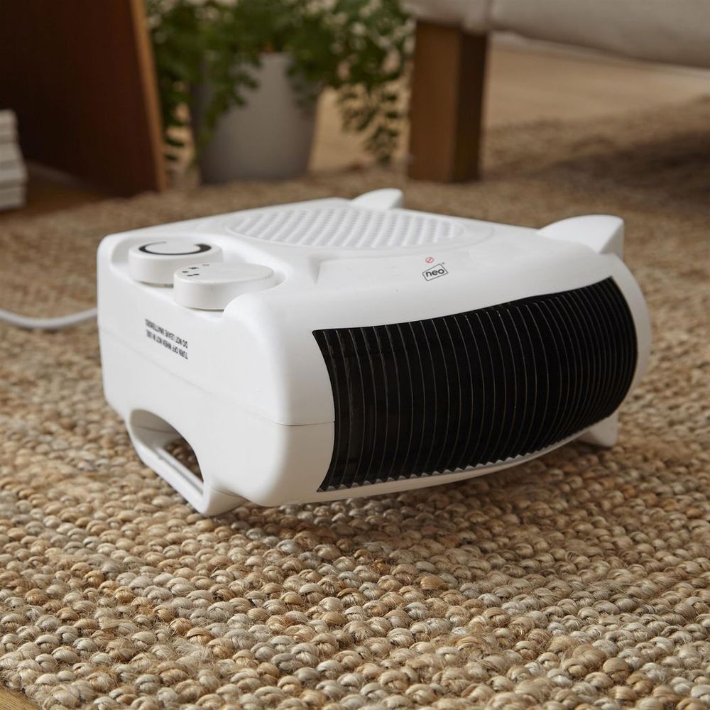 Neo White Electric Fan Heater 2000W Portable Floor or Upright