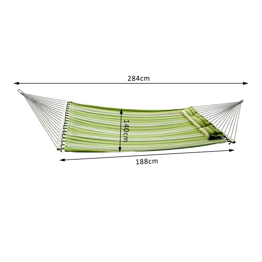 Double Outdoor Patio Cotton Hammock Swing Bed with Pillow