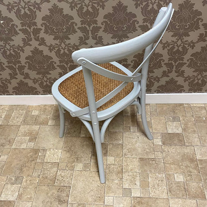 GREY FRENCH CROSS BACK CHAIR