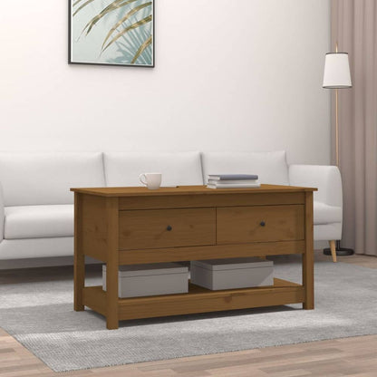 Coffee Table Honey Brown 102x49x55 cm Solid Wood Pine