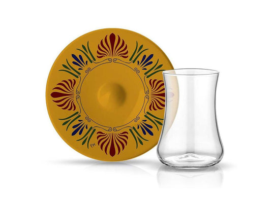 Dervish ADZ Istanbul Tea Glass and Saucer - Yellow