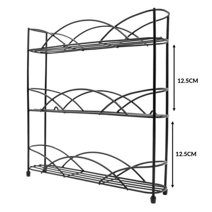 3 Tier Herb & Spice Rack Black | M&W