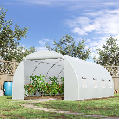 Outsunny 6 x 3 x 2 m Polytunnel Greenhouse w/ Zippered Door and 8 Windows