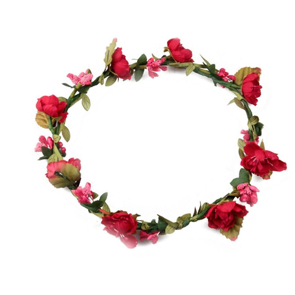 Aquarius Women Elegant & Easy to Wear Flower Head Crown Red