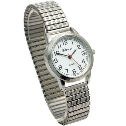 Ravel Women's Bold Number White Dial Expander Bracelet Watch R0232.11.2