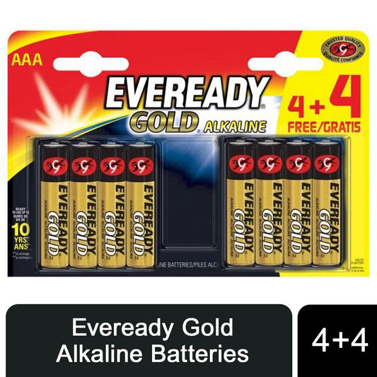 Eveready Alkaline Gold (4 + 4) Batteries - AAA/LR03 FSB8