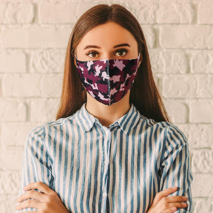 Reusable Womens Face Mask PMS-755035 AS-05374 PINK CAMOUFLAGE