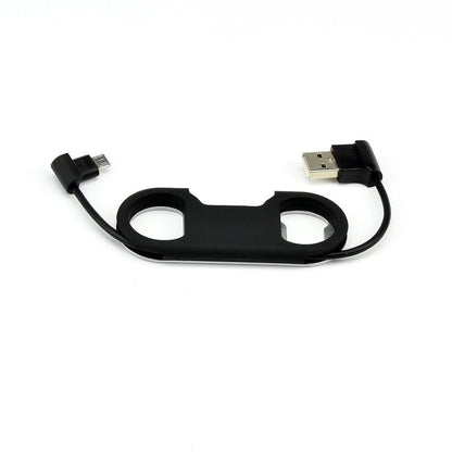 Portable Cable with Bottle Opener Micro USB or 8 Pin[Micro USB, Black]