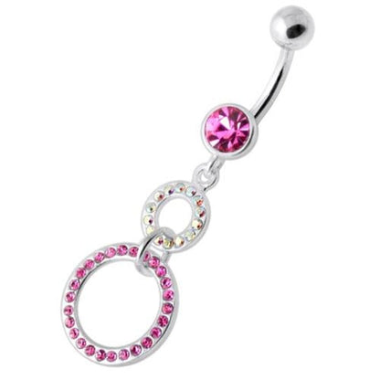 Dangling Jeweled Round Hangings Belly Bar