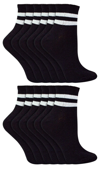 Sock Snob - 12 Pack Stripe Ankle Socks