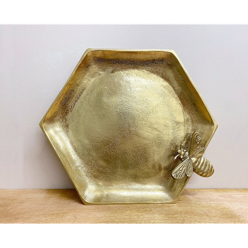 Large Gold Honeycomb Bee Tray