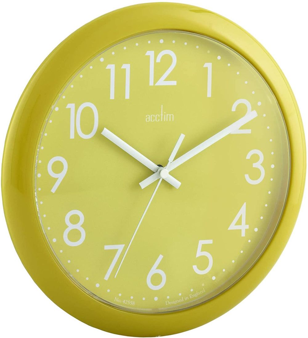 Acctim Abingdon Wall Clock 25.5cm - Lime Green 21895