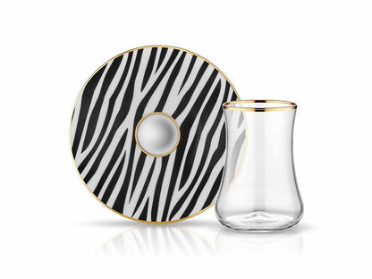 Dervish Zebra Tea Glass and Saucer