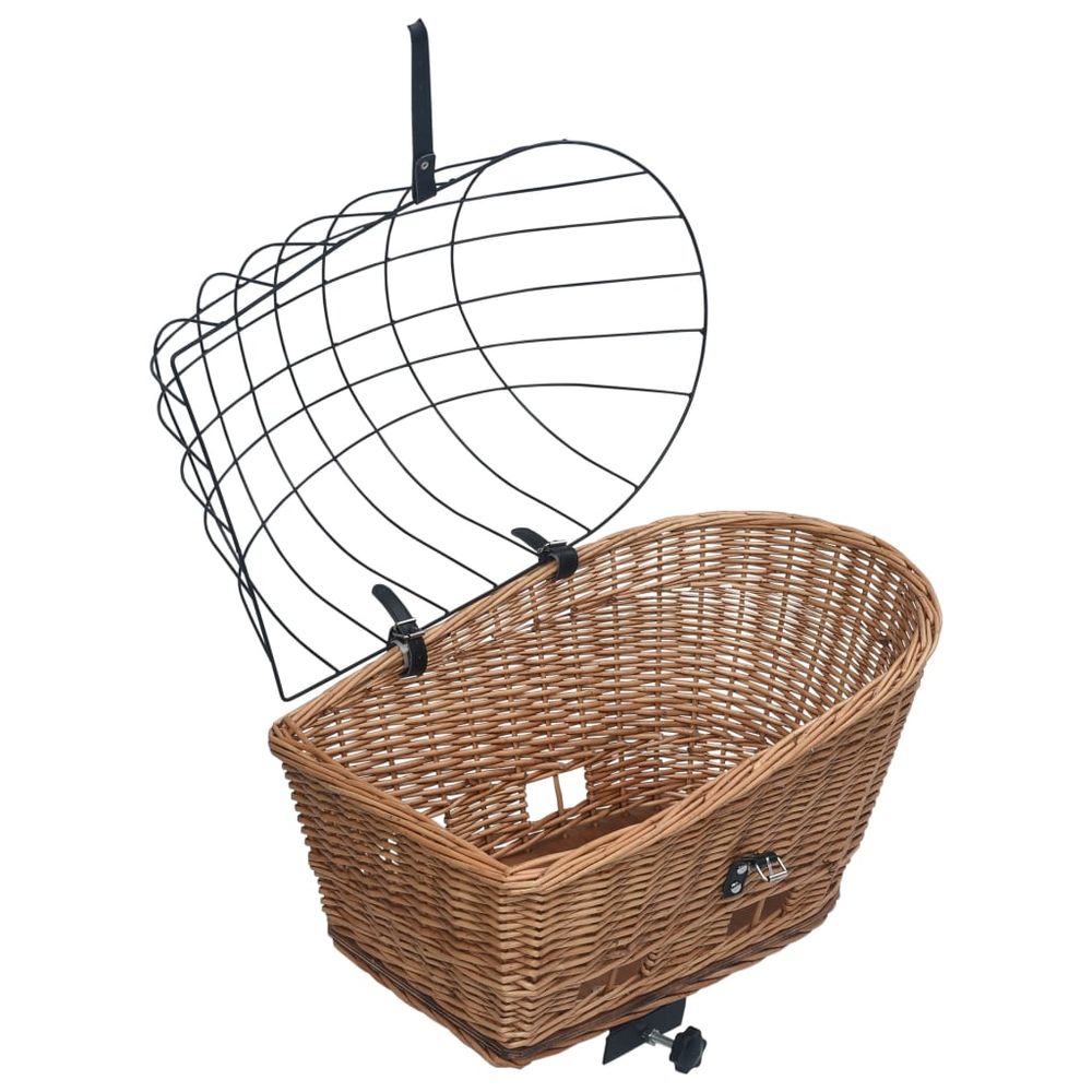 Bike Rear Basket with Cover 55x31x36 cm Natural Willow