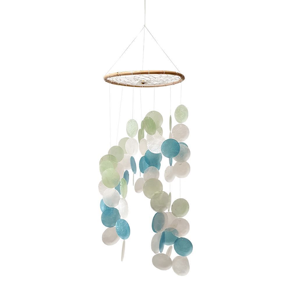 Vie Naturals Capiz & Seashell Wind Chime, 55cm Hanging Height