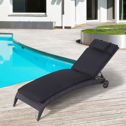 Garden Sun Lounger Chair Cushion Reclining Relaxer